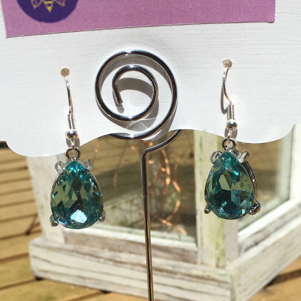 Handmade blue gemstone earrings